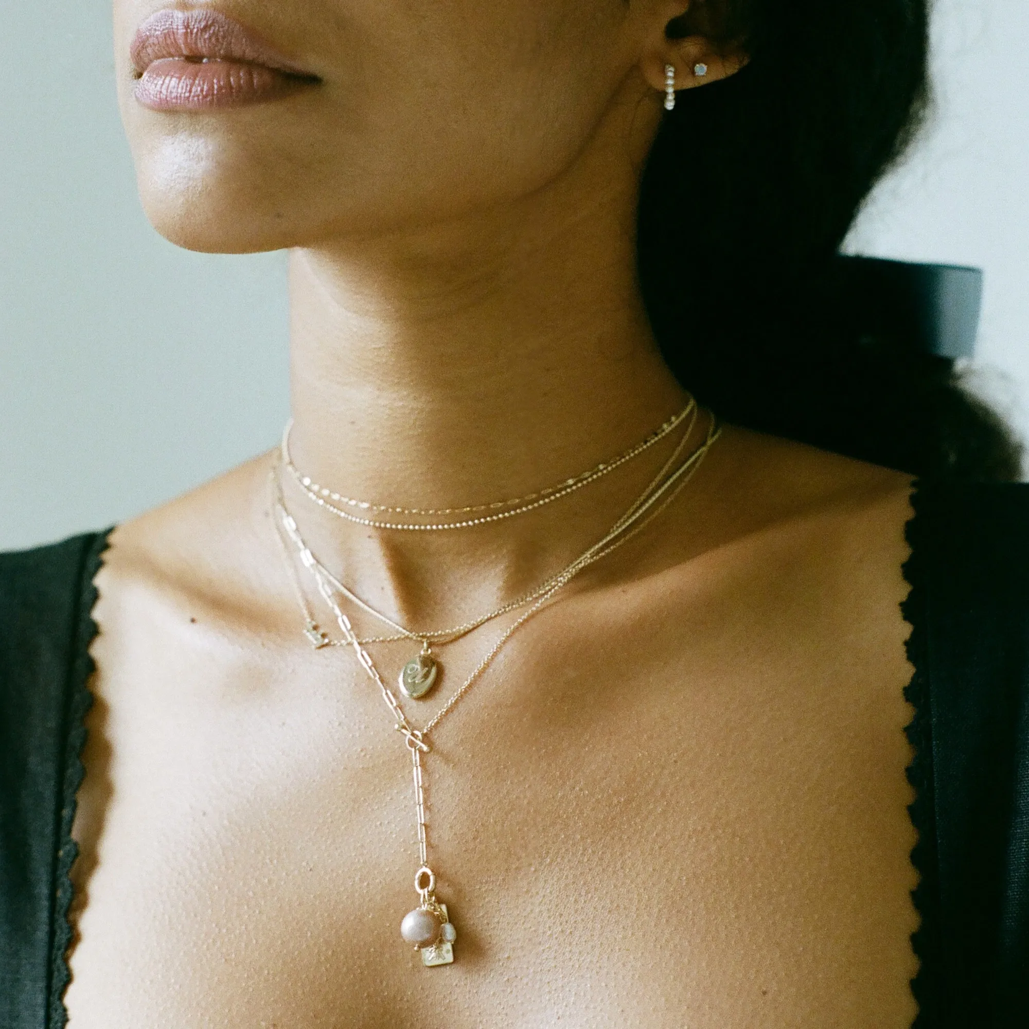 1976 Lariat Toggle Gold Necklace 