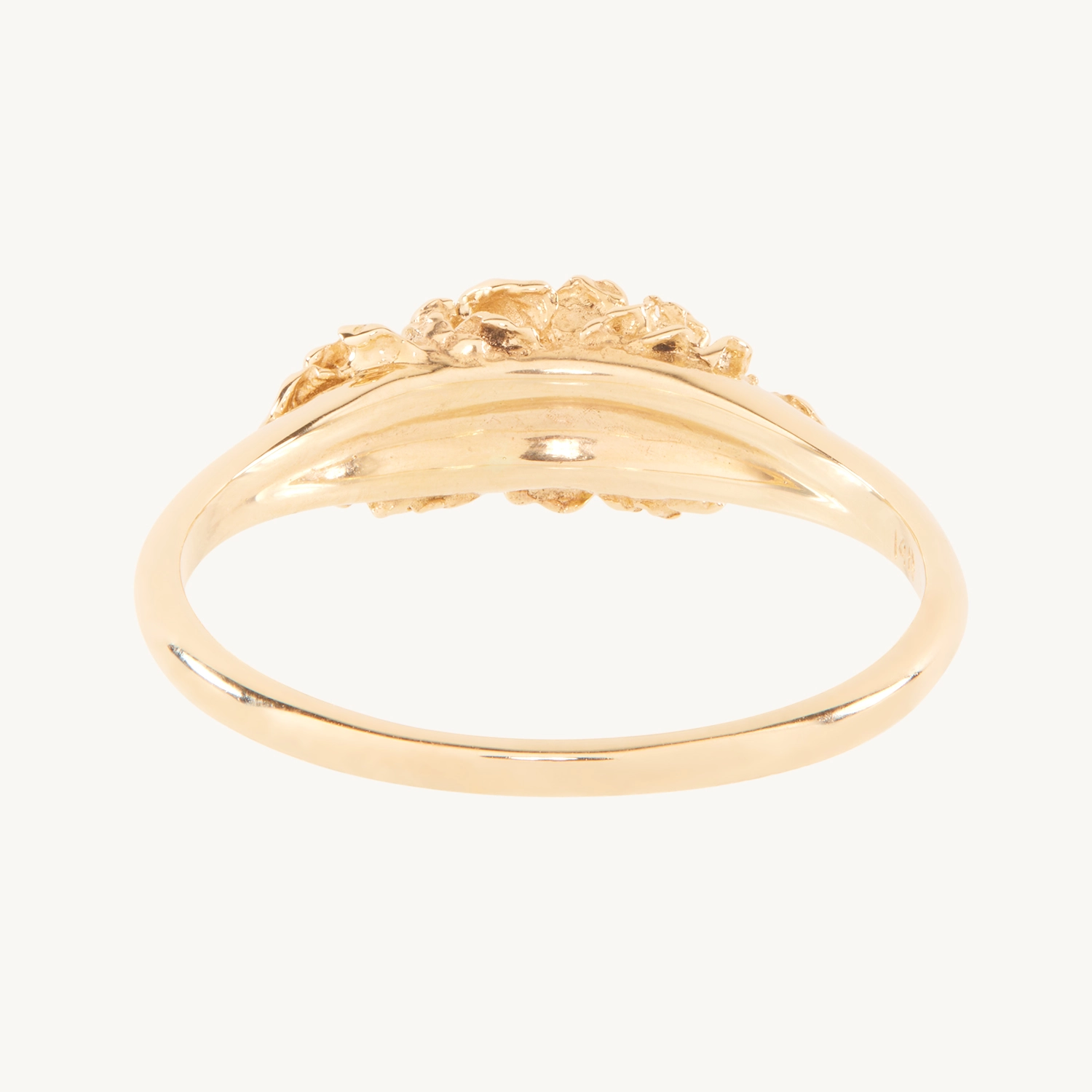 Dewy Diamond Rose Signet Ring