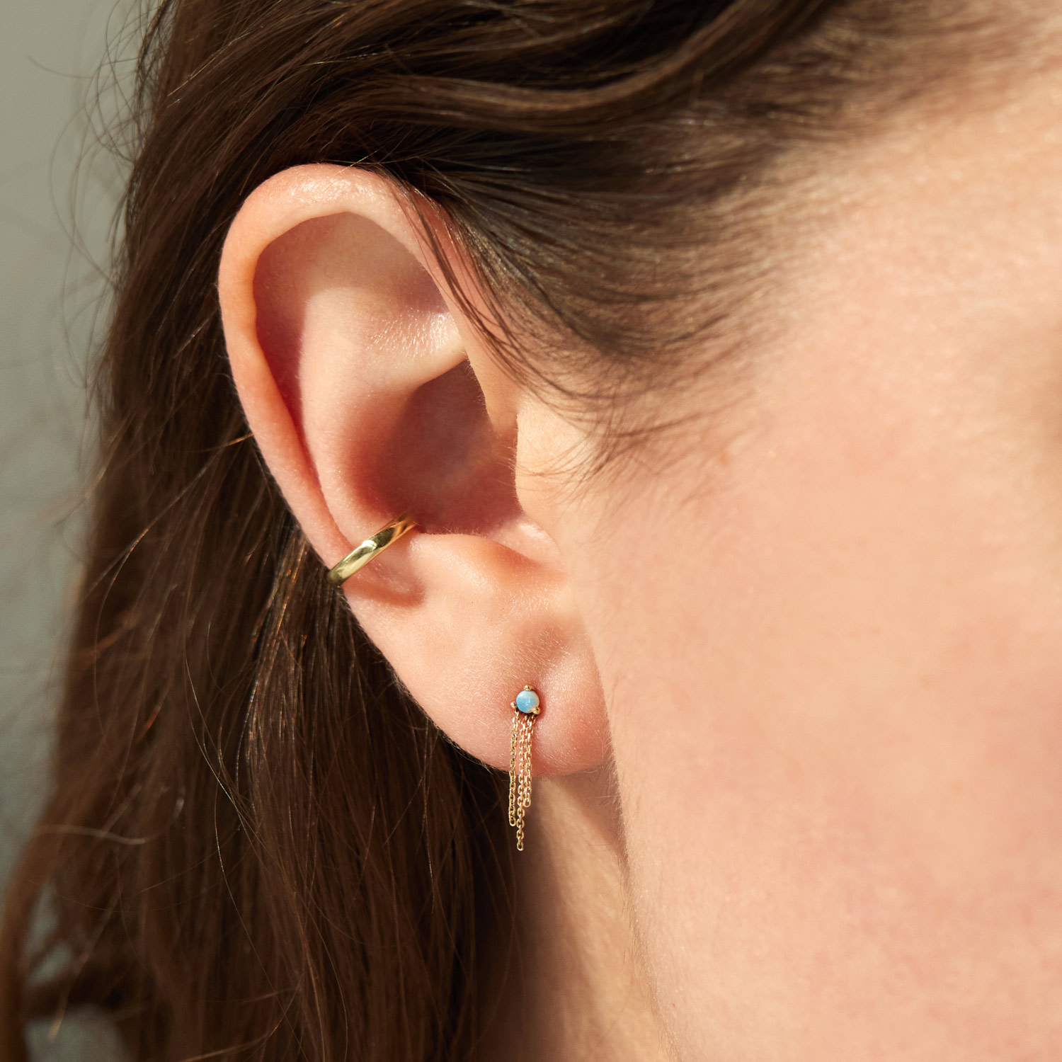 Mist Earring, Opal (single) 