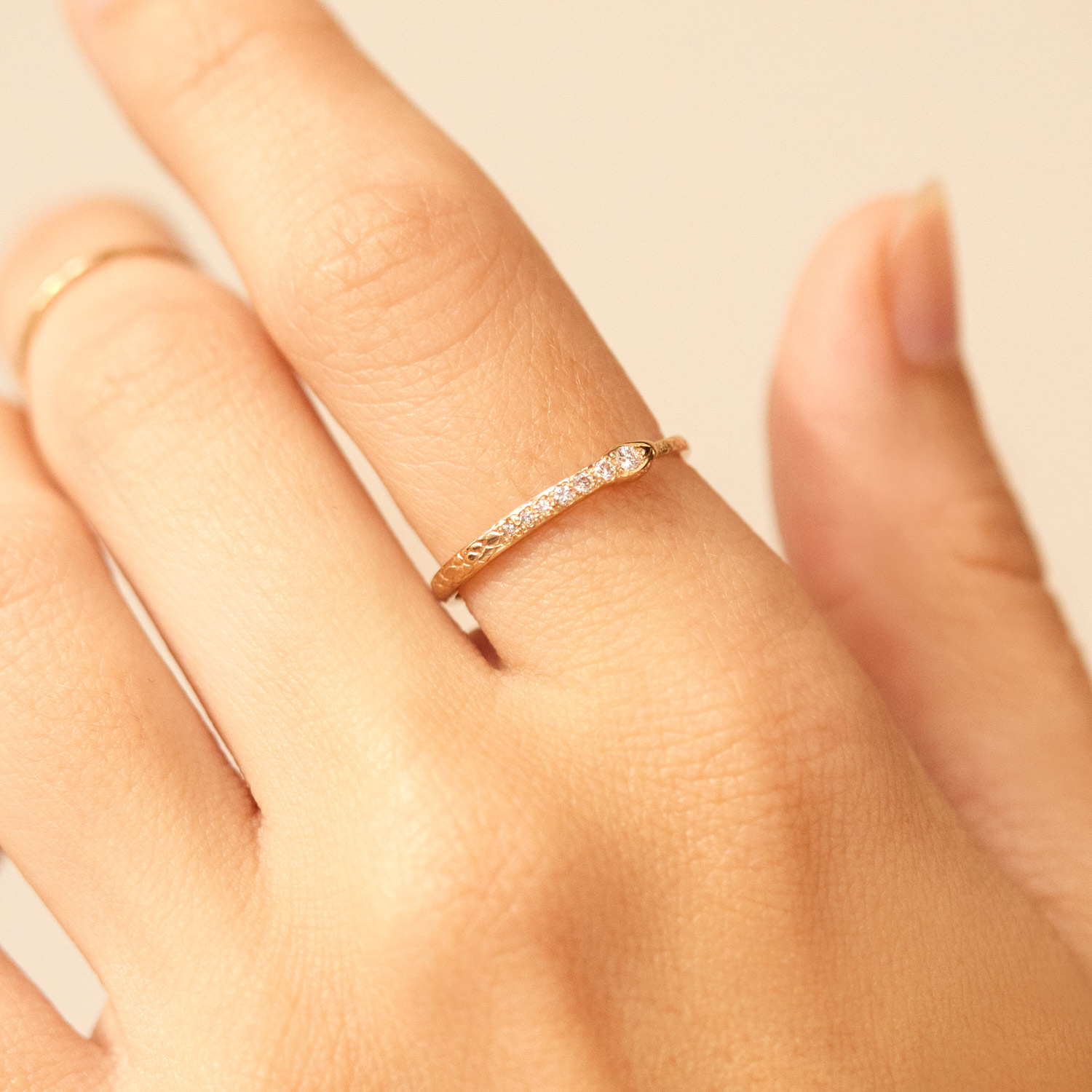 Diamond Ouroboros Snake Ring 