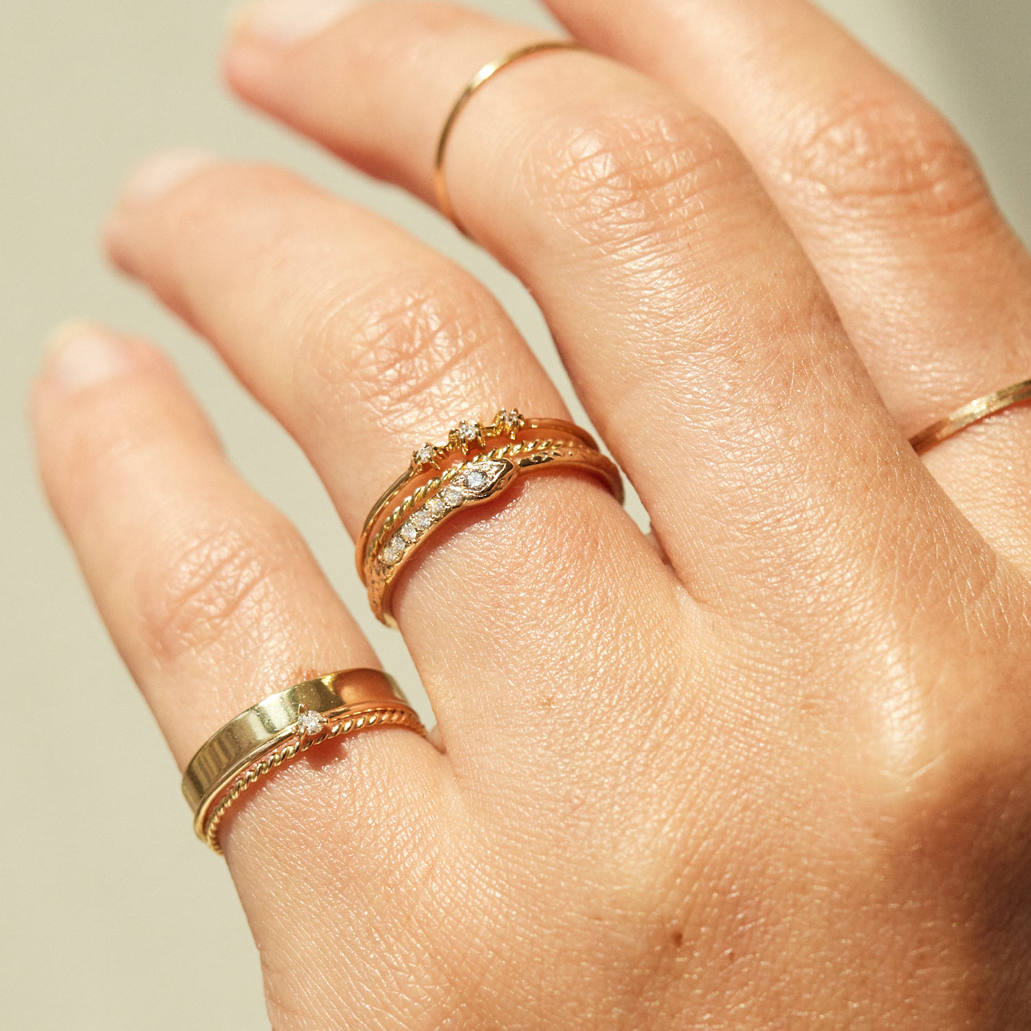 Diamond Ouroboros Snake Ring