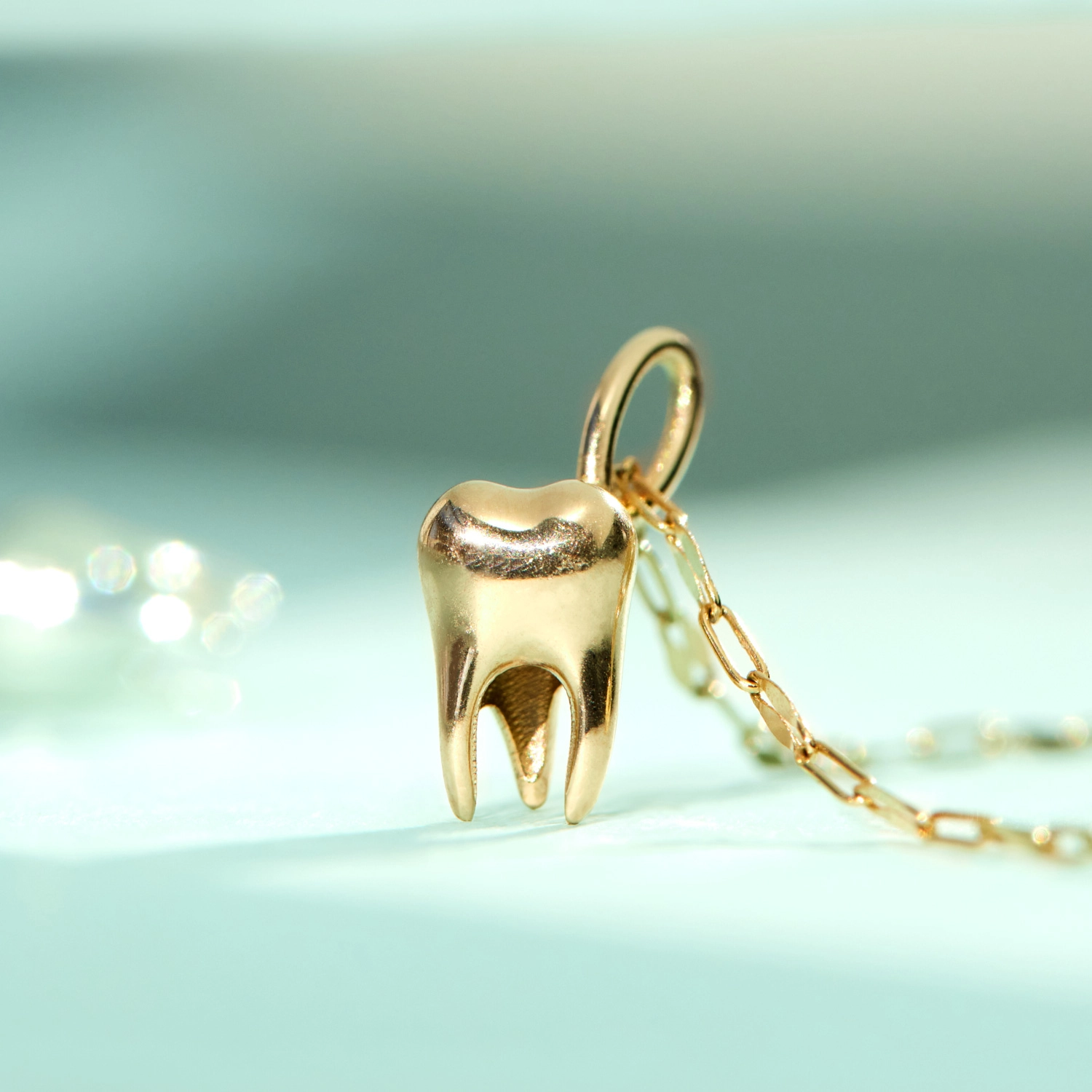 Bite the Hand Charm, Yellow Gold 