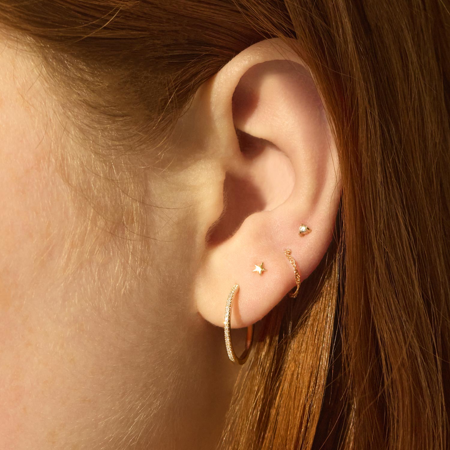 Fairy Light Diamond Hoops, Baby Grand (pair)