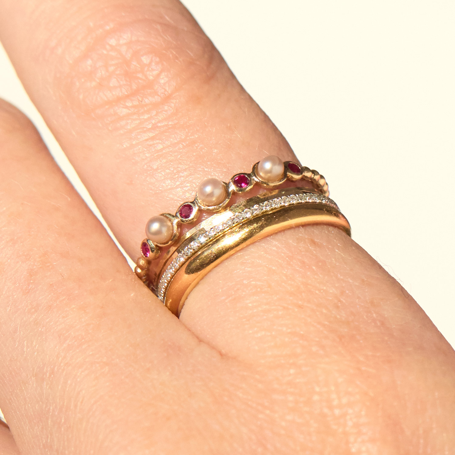 Somerset Pearl and Ruby Ring 