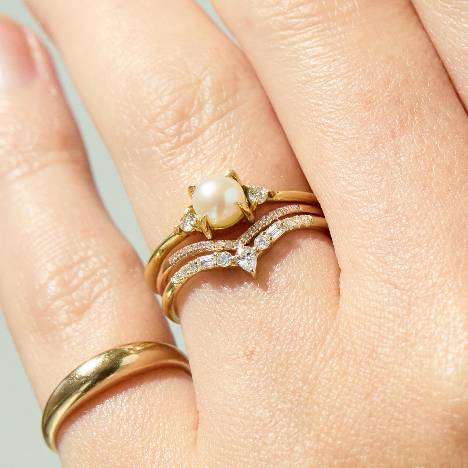 Diamond Baguette Peak Equilibrium Ring