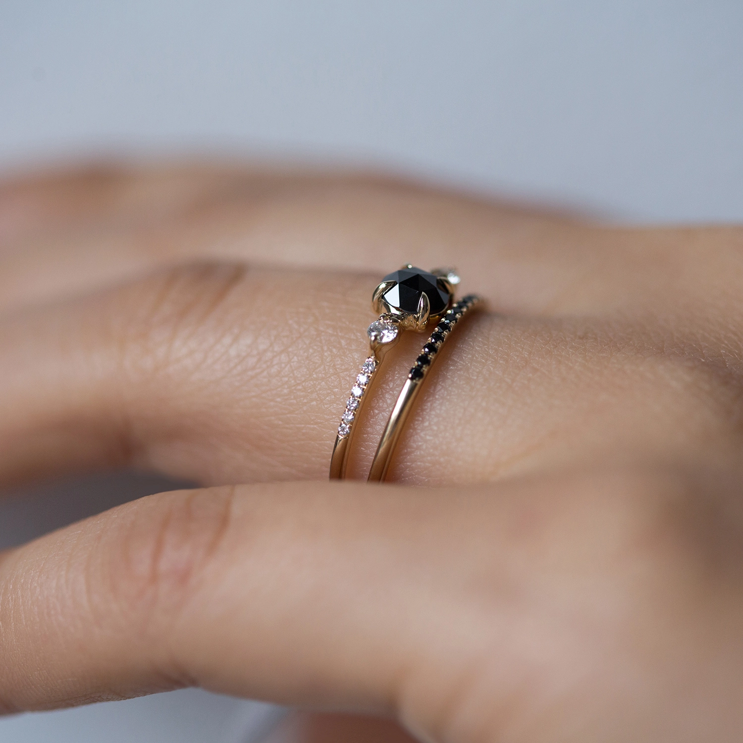 Odile the Swan Supreme Black Diamond Ring