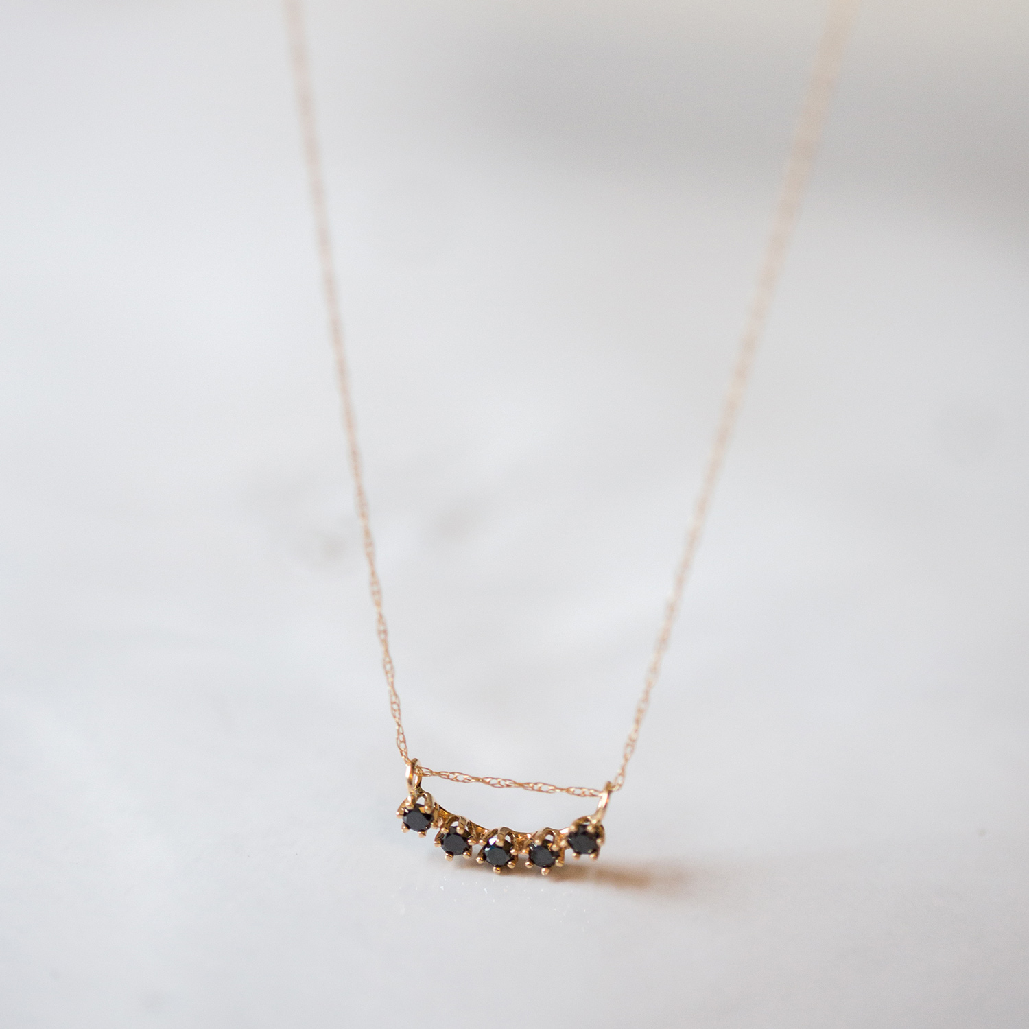 Majesty Curve Necklace, Black Diamond
