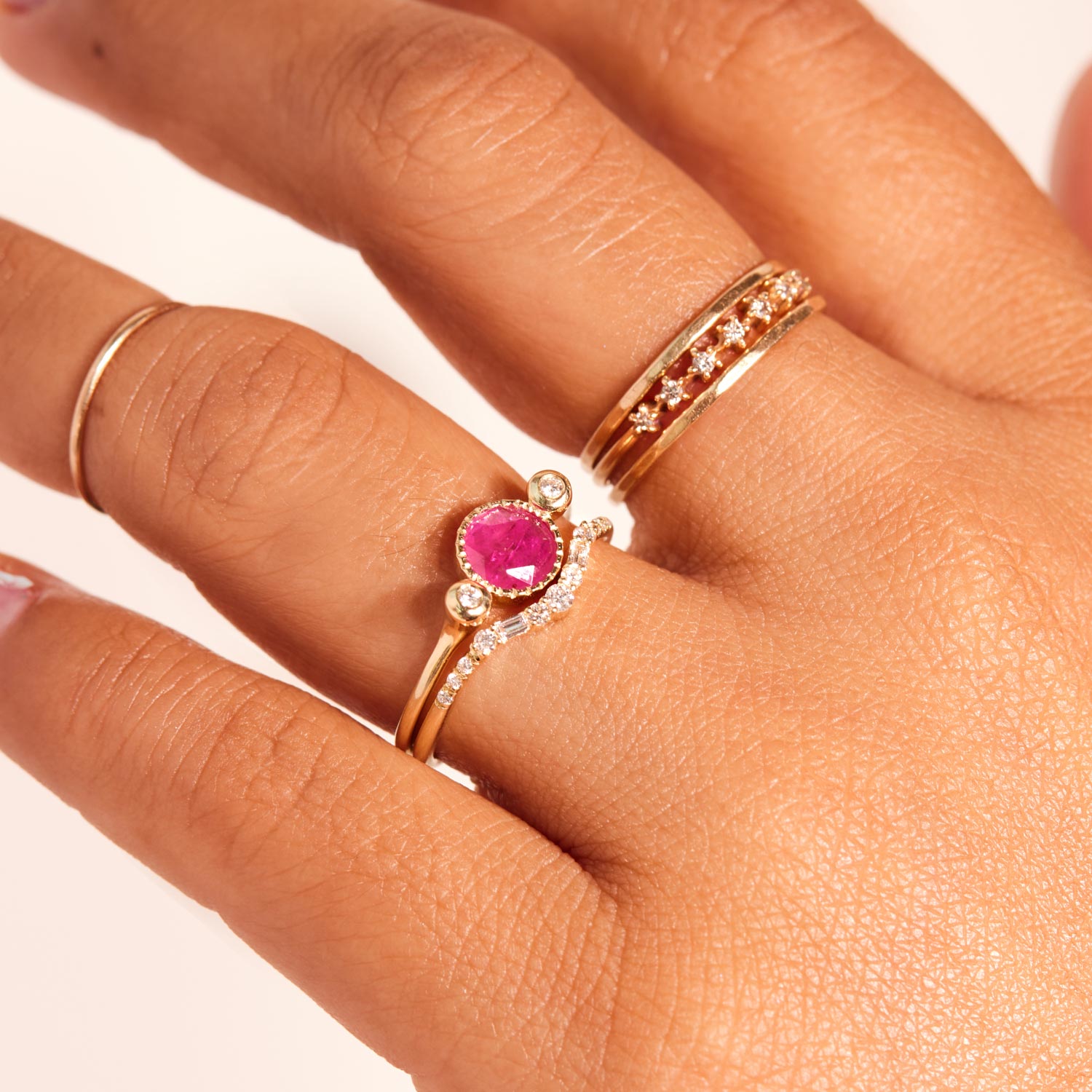 Ruby Sinfonia Ring with Diamonds