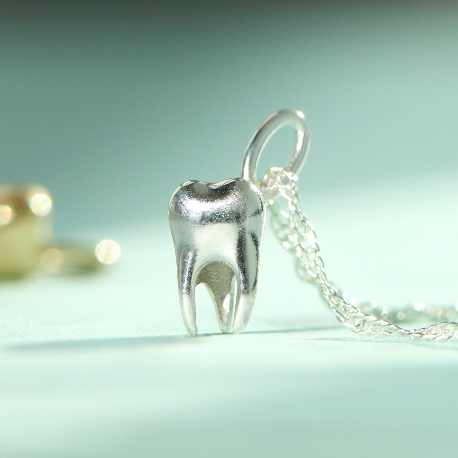 Bite the Hand Charm, Silver 