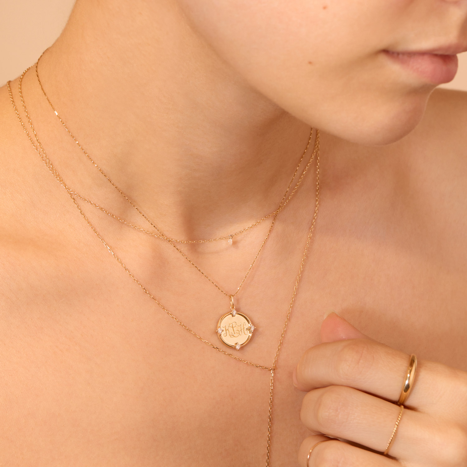 Angel Hair Diamond Gold Medallion 