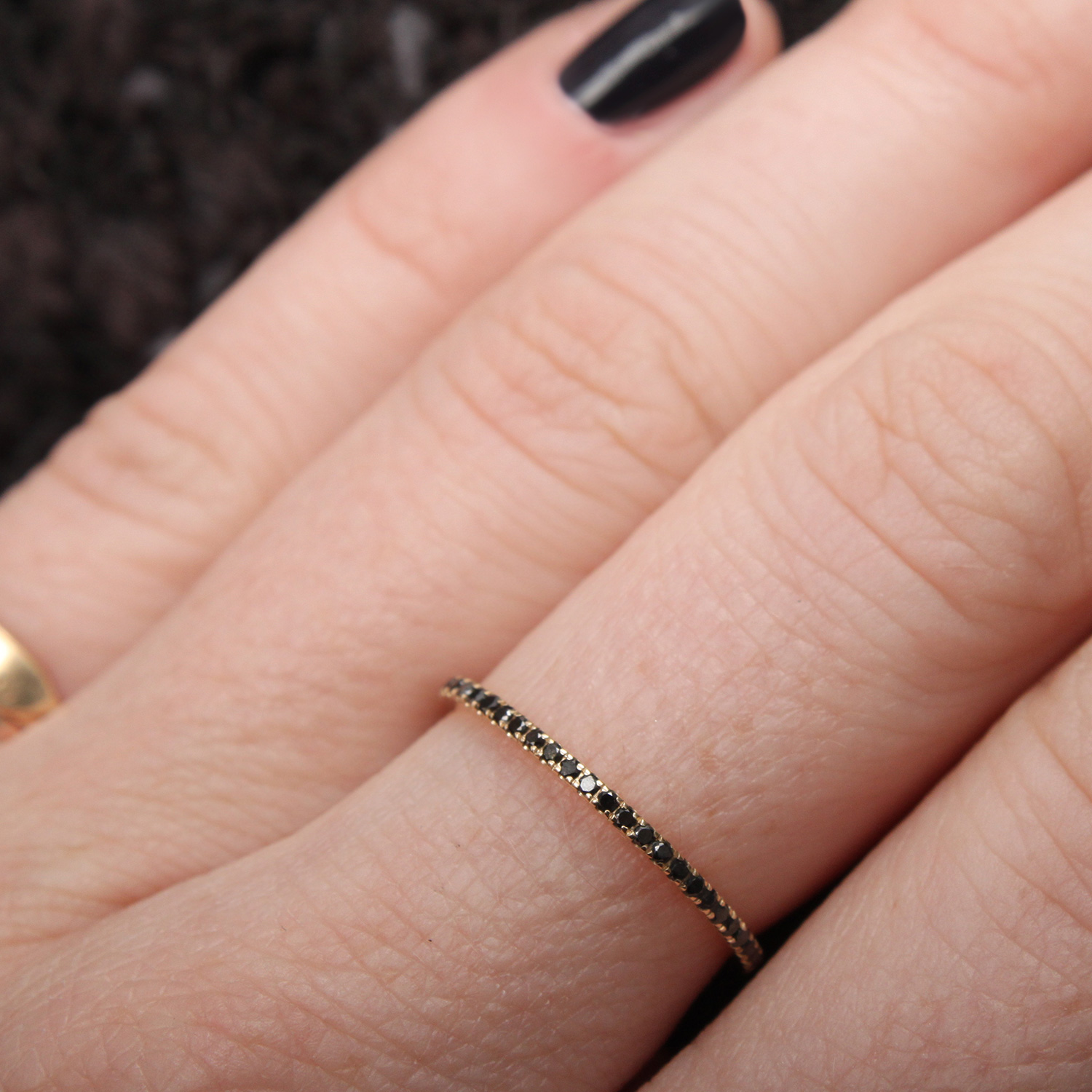 Fairy Light Eternity Black Diamond Band 