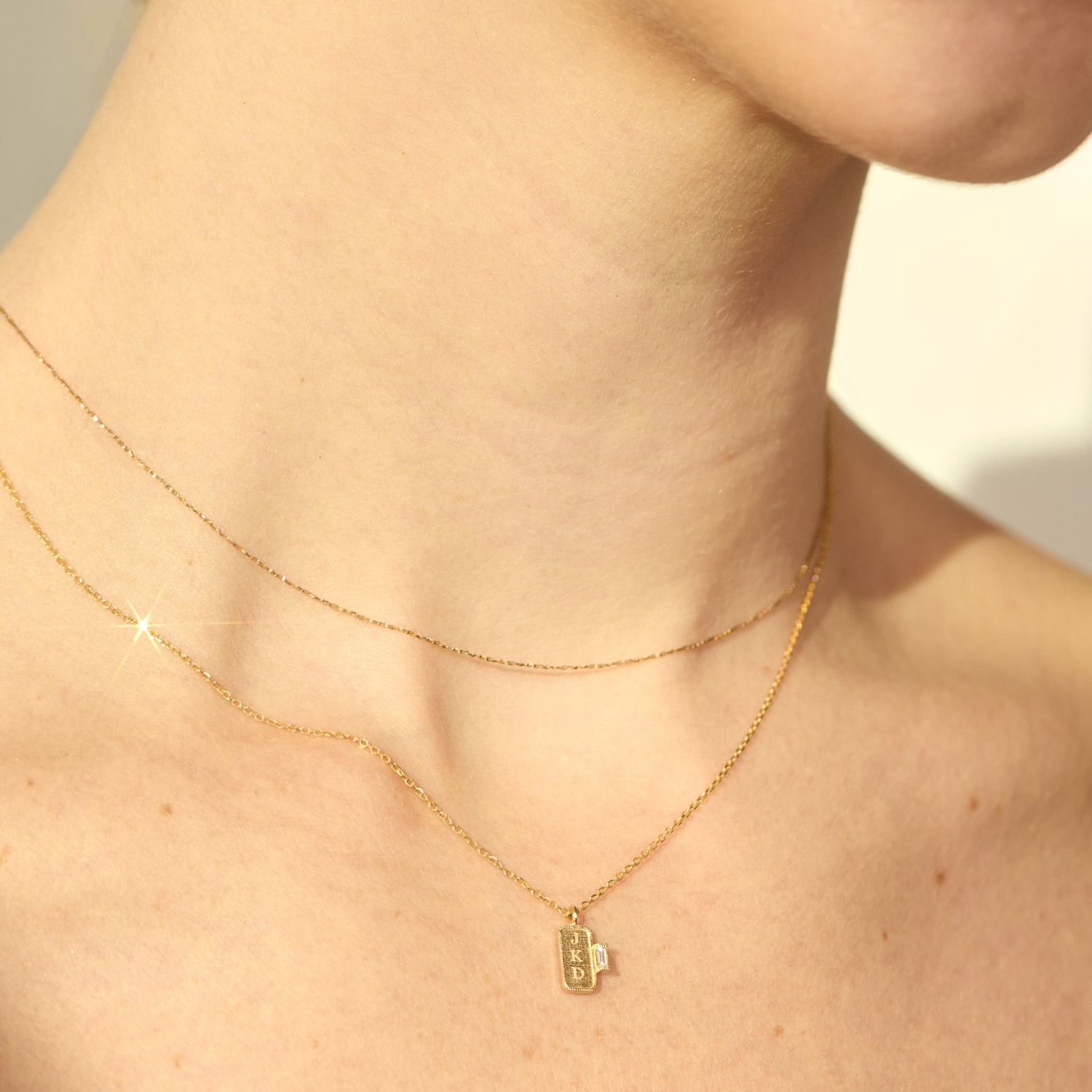 Baguette Signet Necklace 