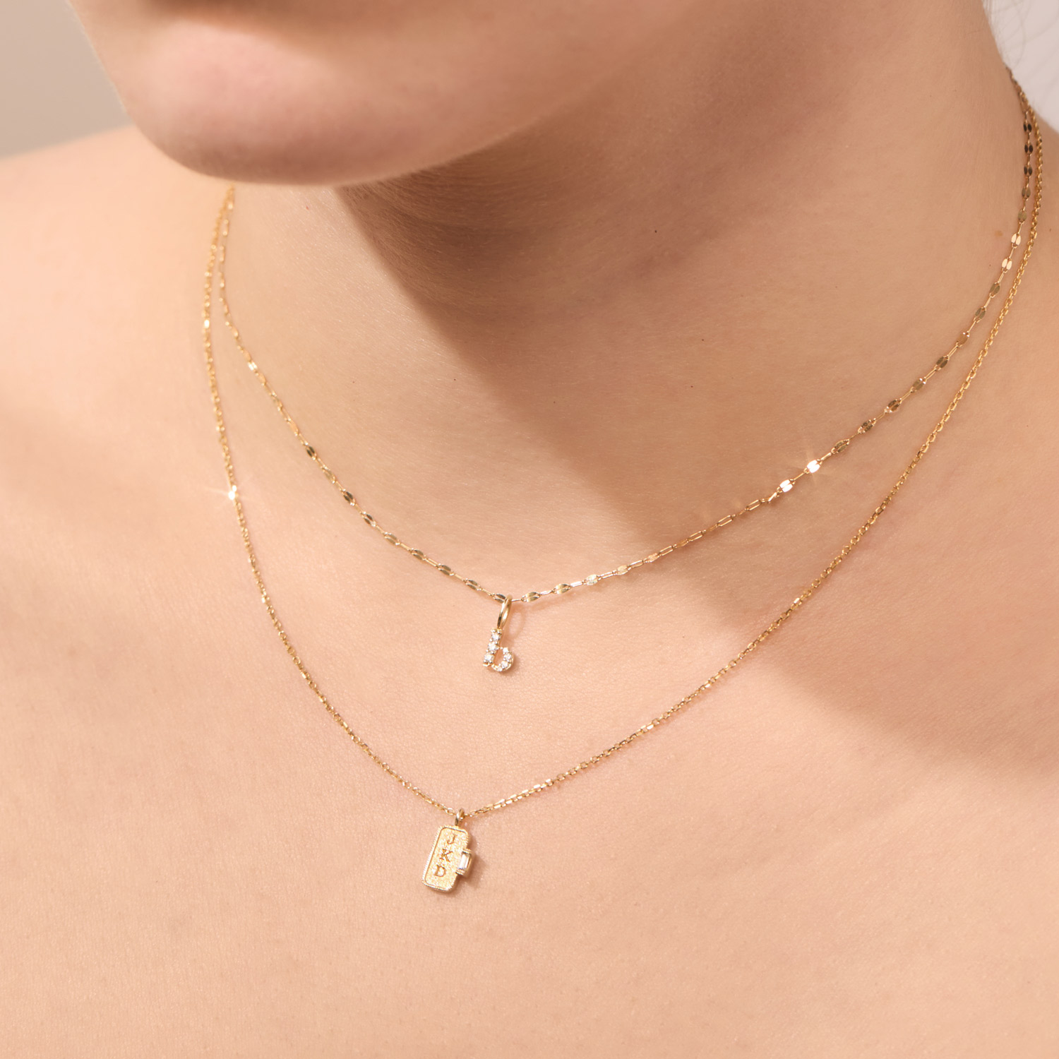 Baguette Signet Necklace