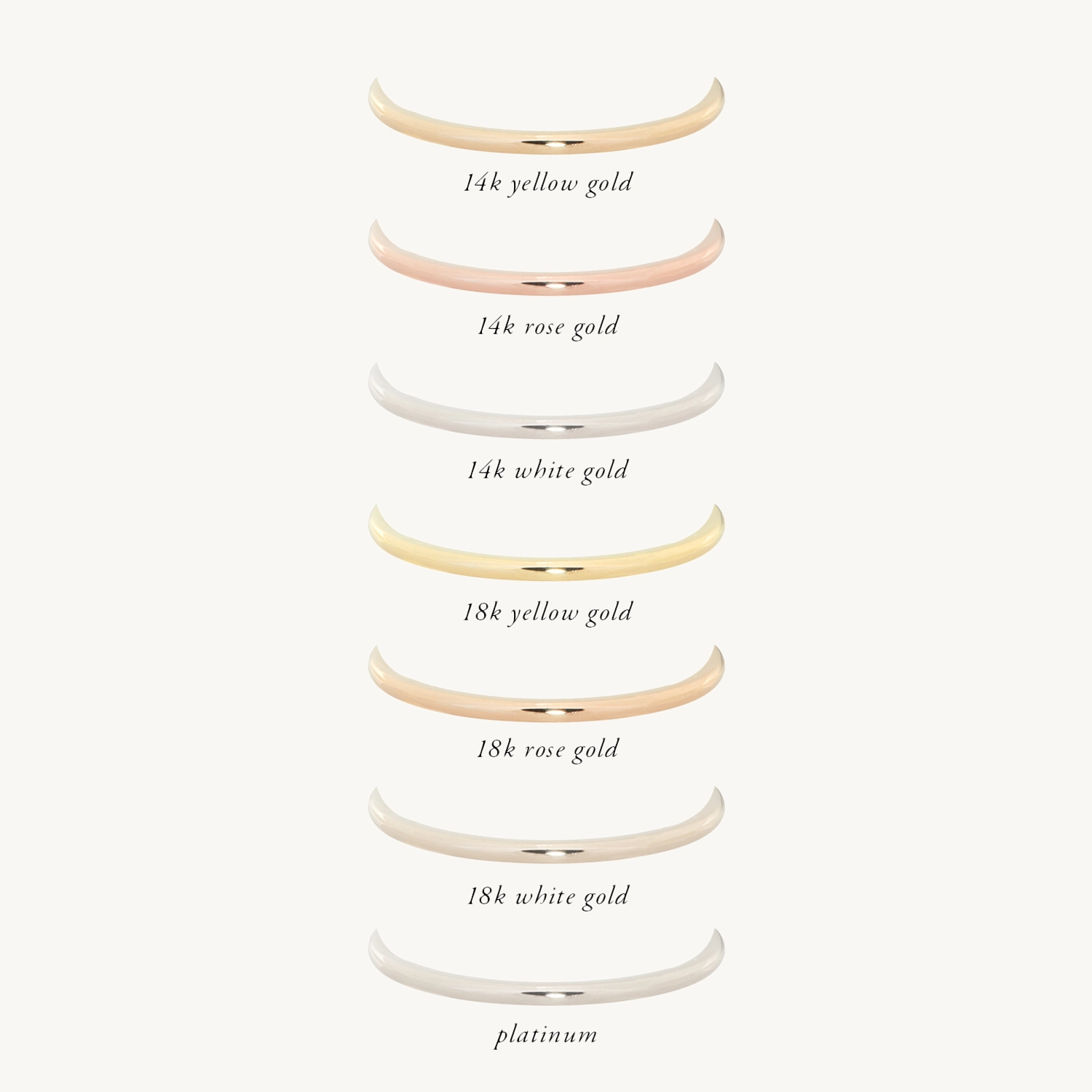 Catbird Classic Wedding Bands, Half Round Band, 1mm 