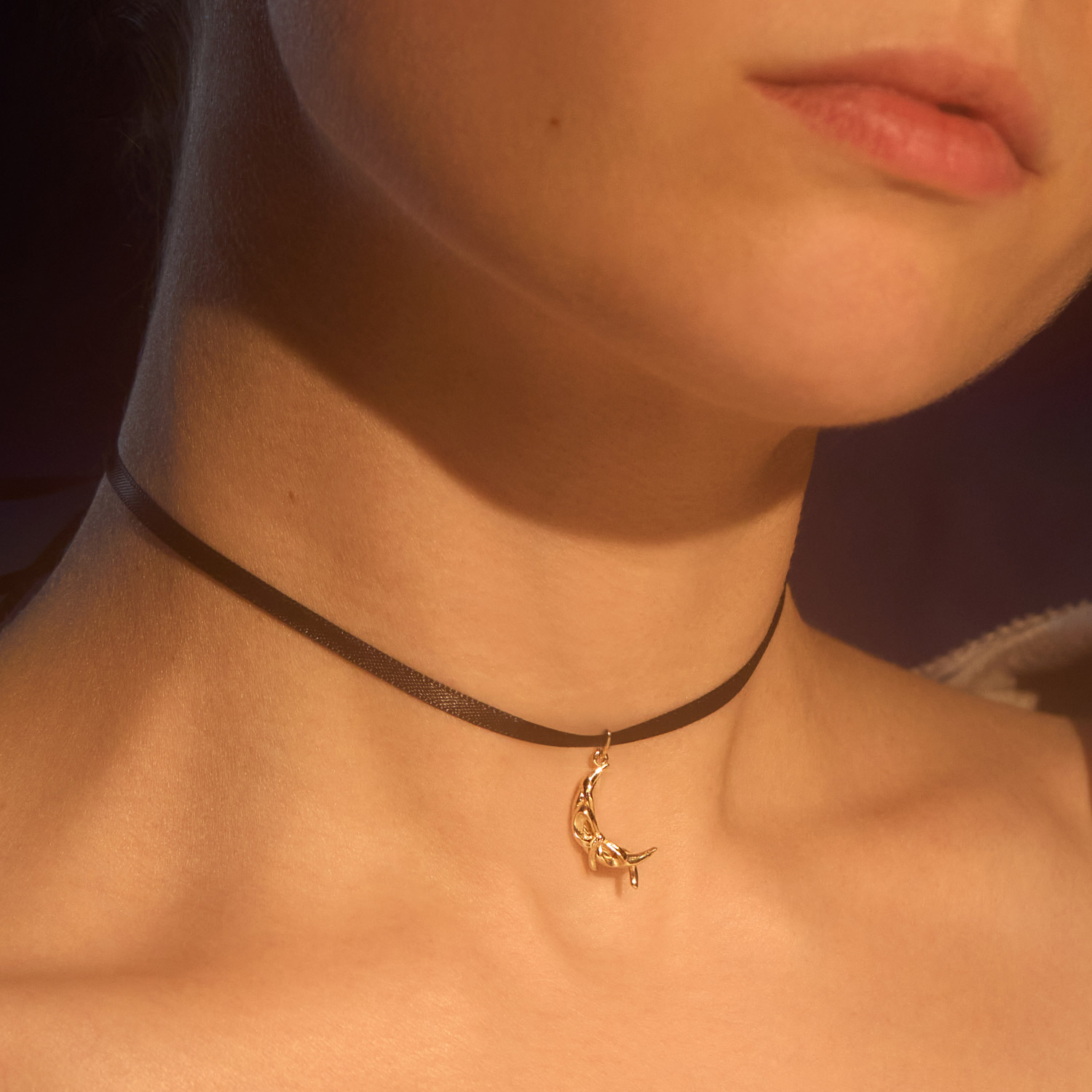 Serendipity Moon Charm, Gold
