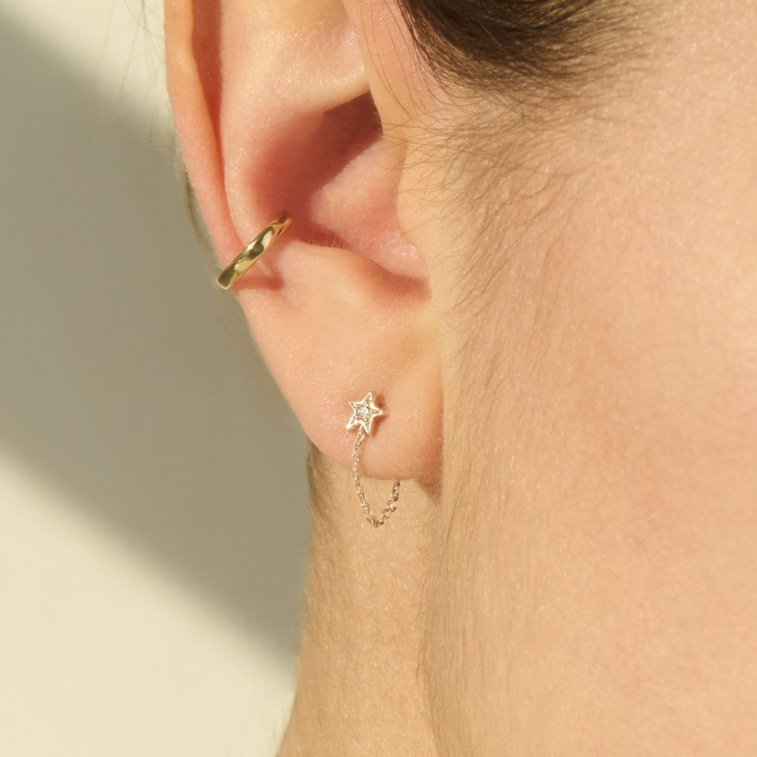 Nocturne Diamond Star Earring, Silver 
