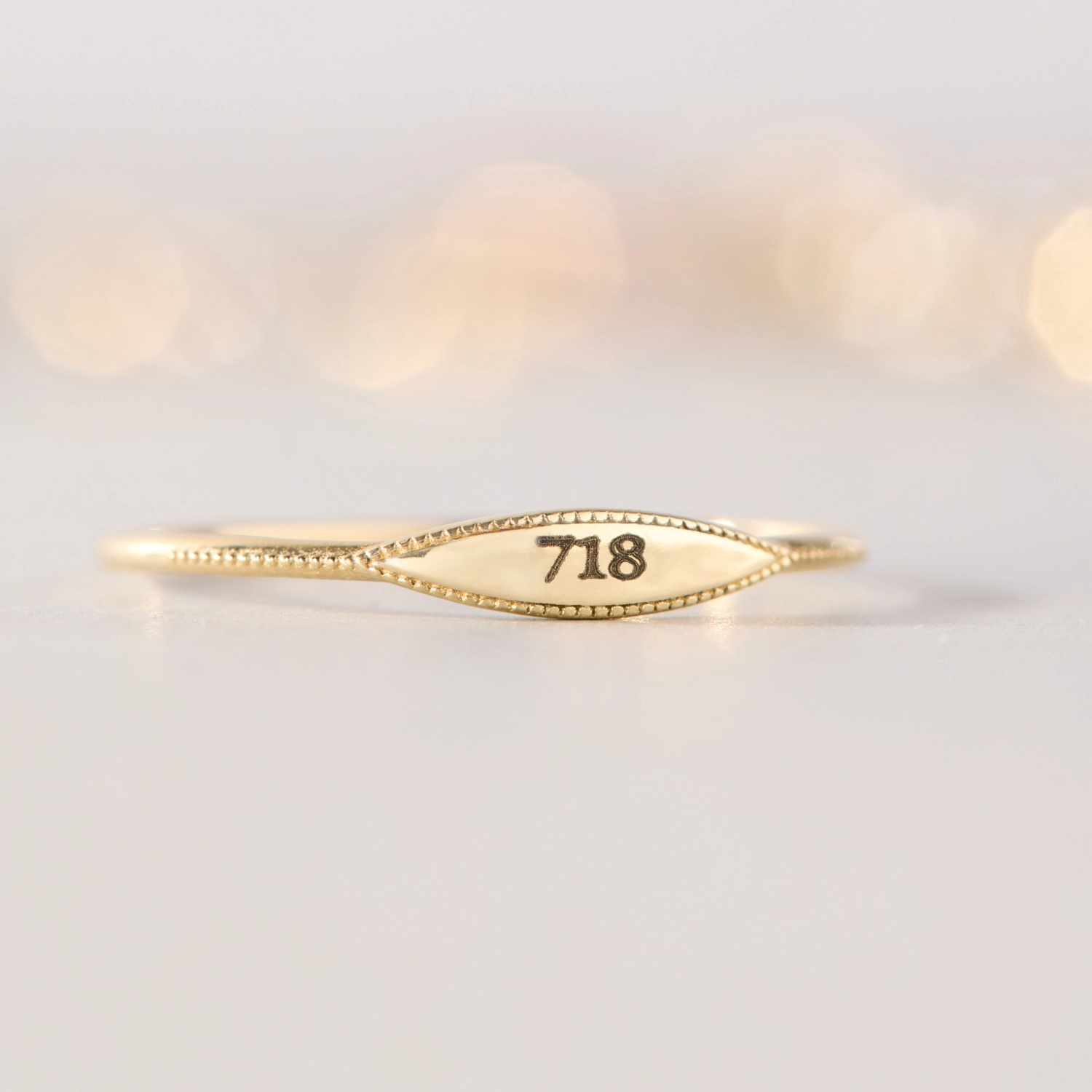 City Moon Gold Signet Ring