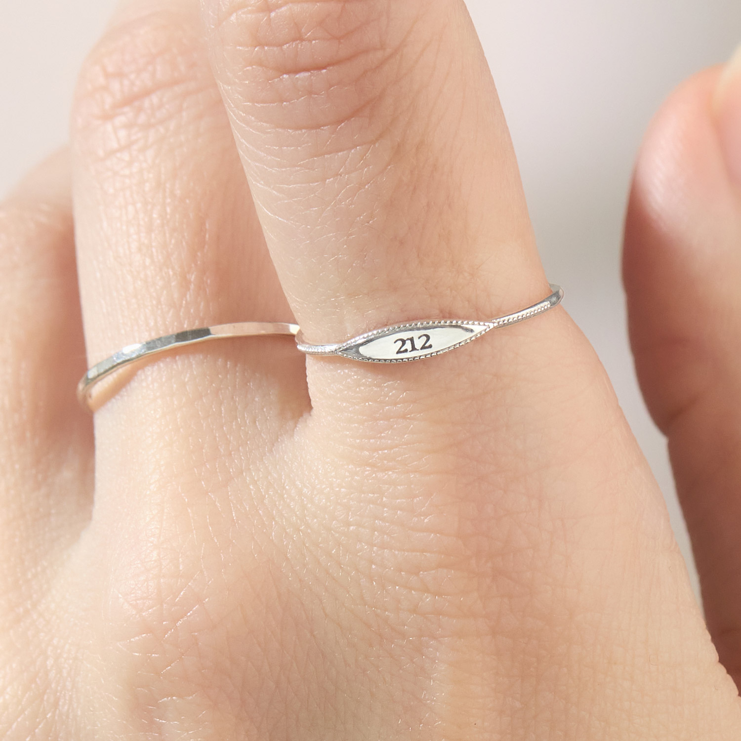 City Moon Silver Signet Ring 