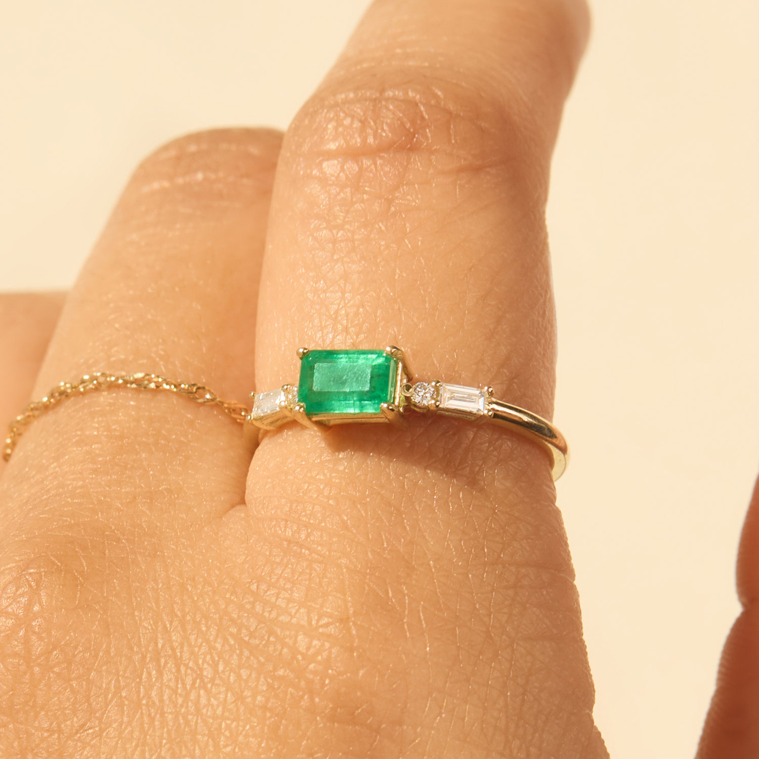 Etude Emerald and Diamond Ring 