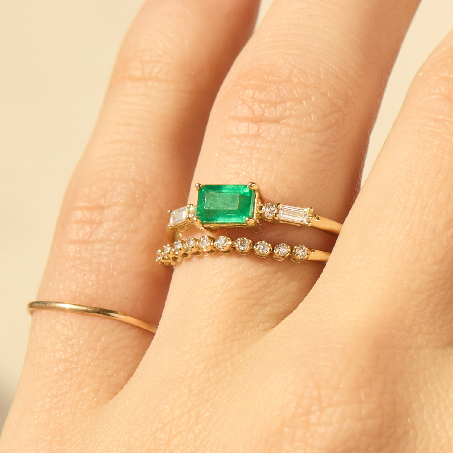 Etude Emerald and Diamond Ring