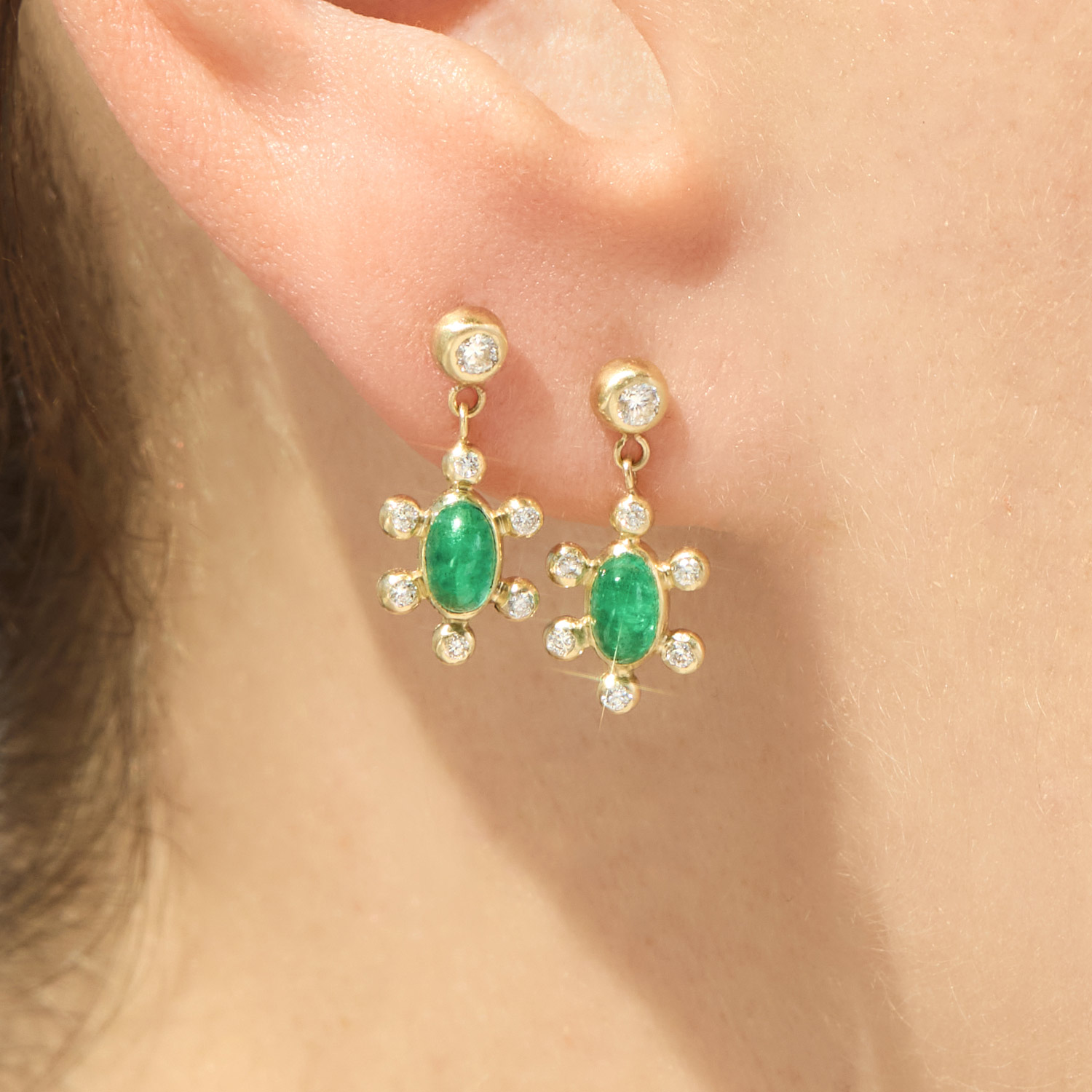 Piccola Stella Emerald Earrings (pair) 