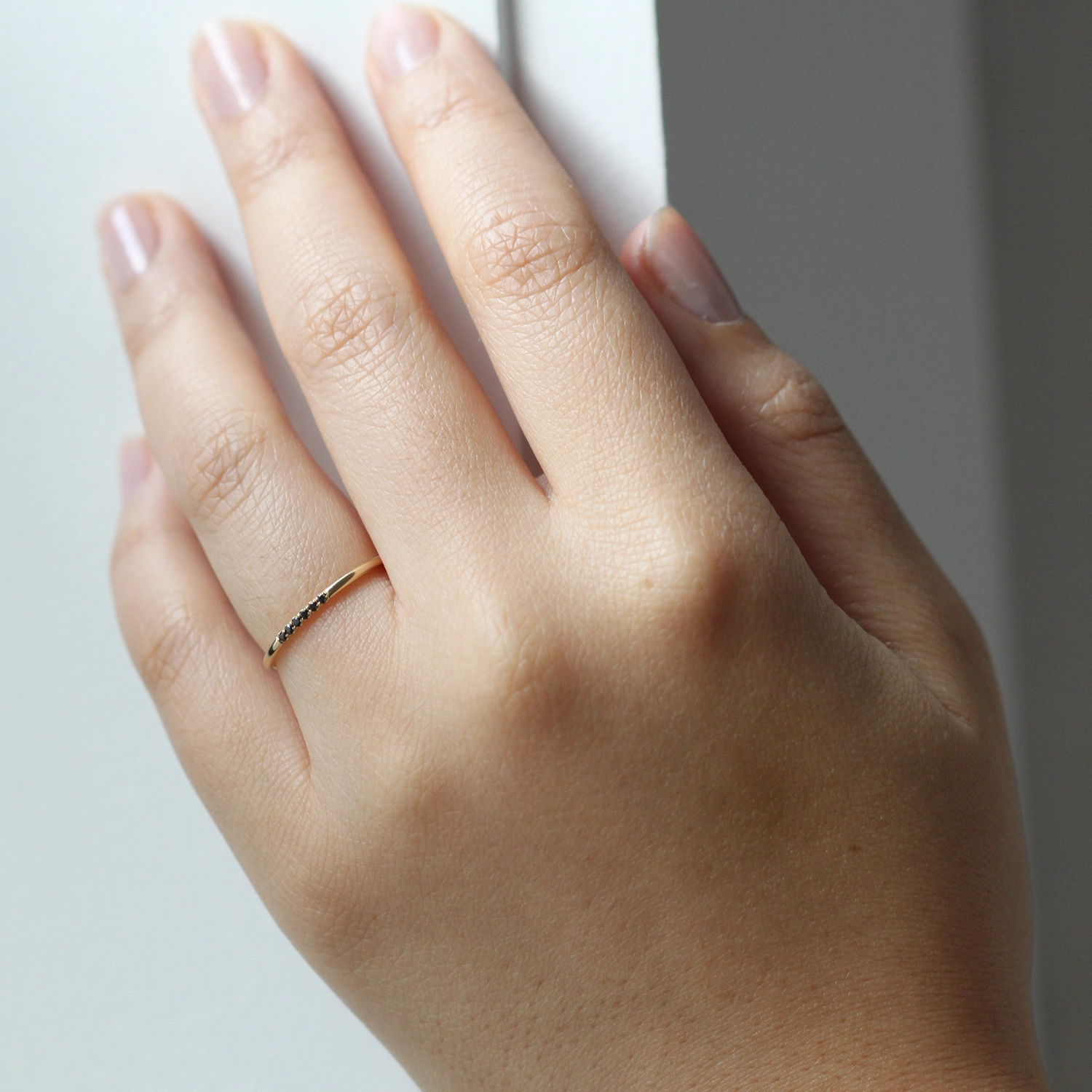 Semi Pave Ring, Black Diamond 