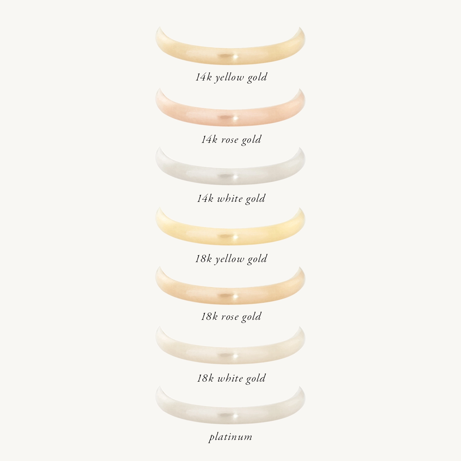 Catbird Classic Wedding Bands, Half Round Band, 2mm 