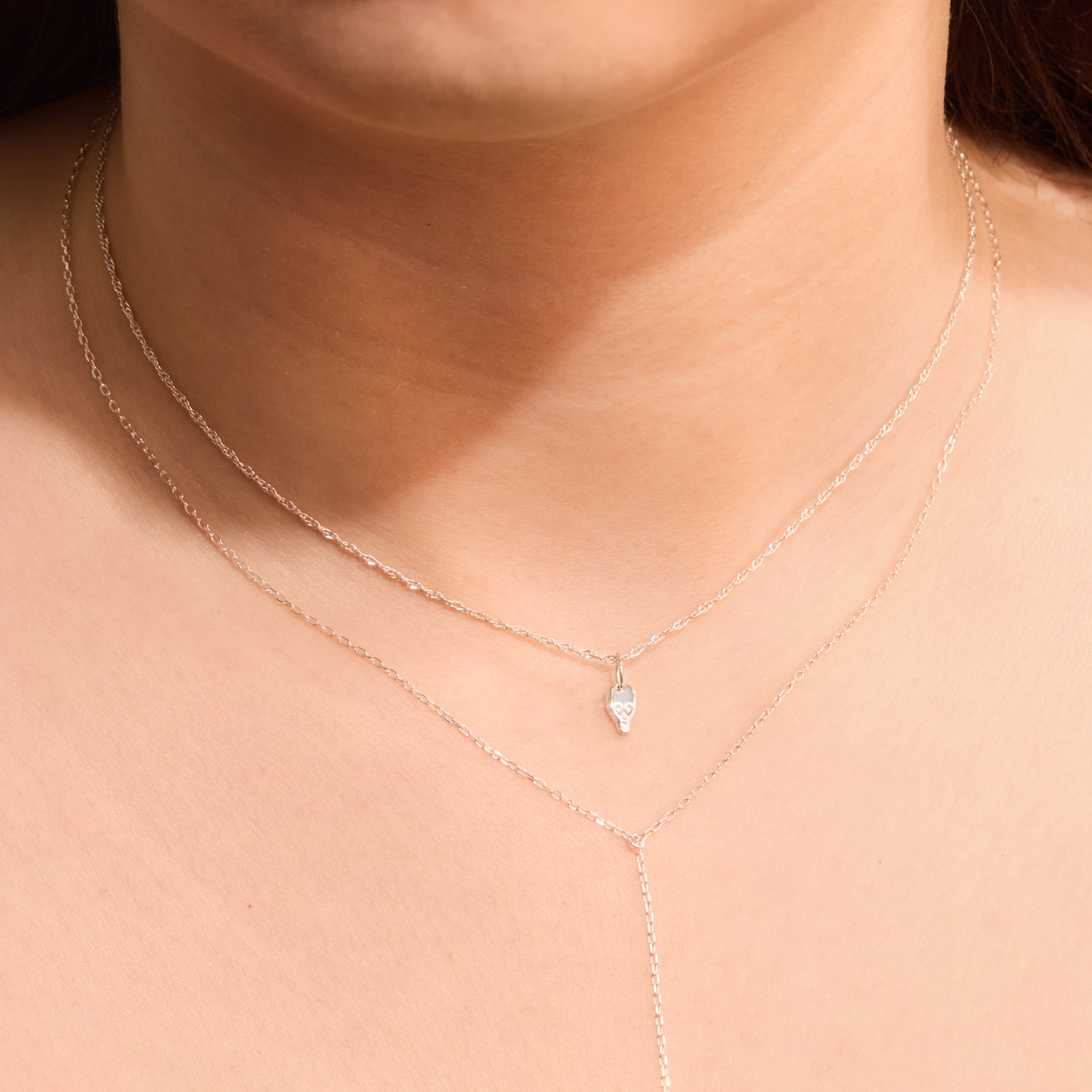 Micro Skull Silver Charm 
