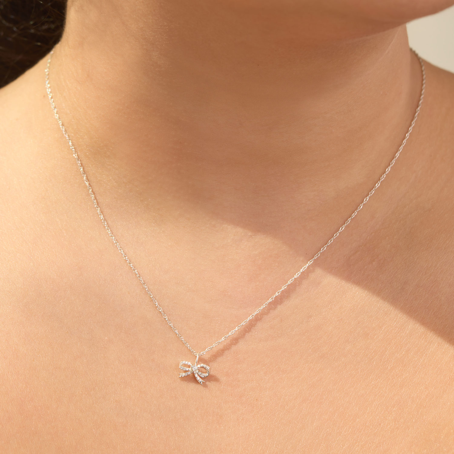 Lovesick Diamond Bow Silver Charm 