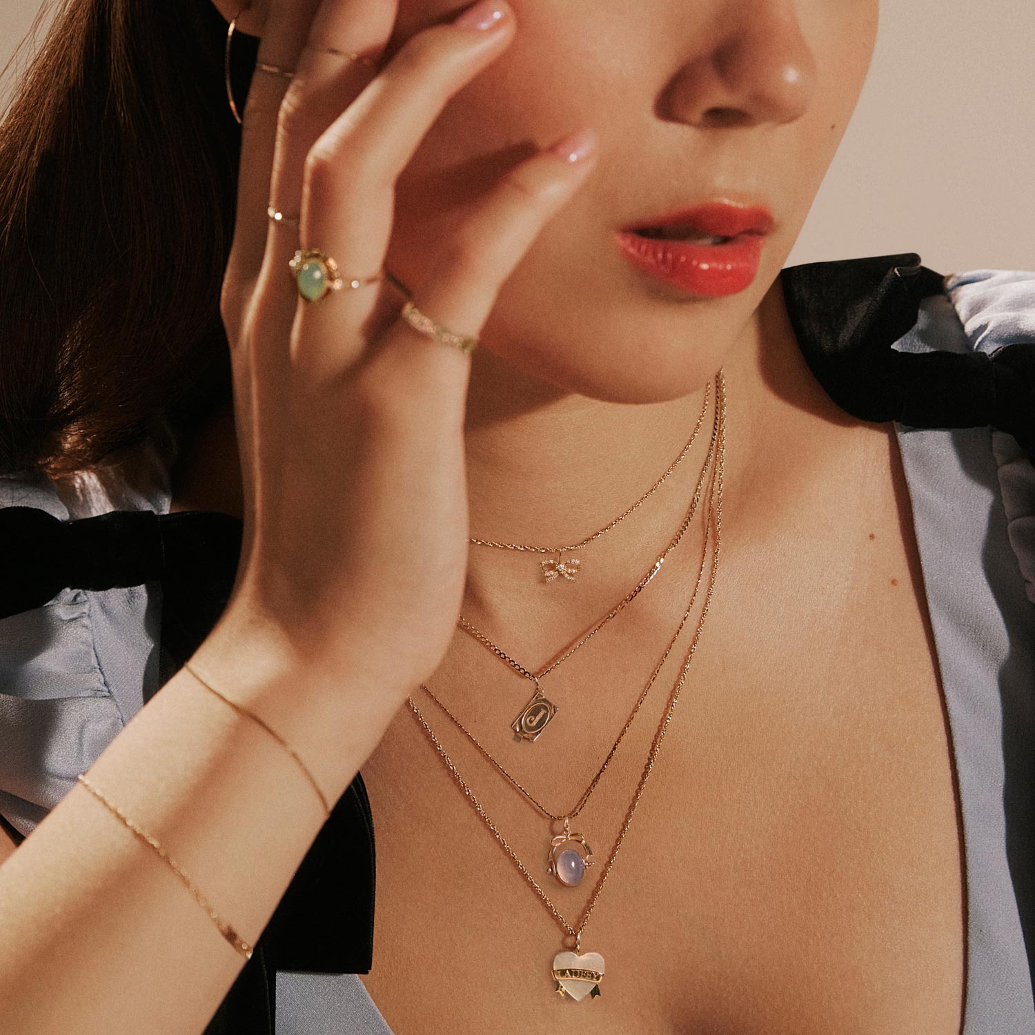 Lovesick Diamond Bow Silver Charm