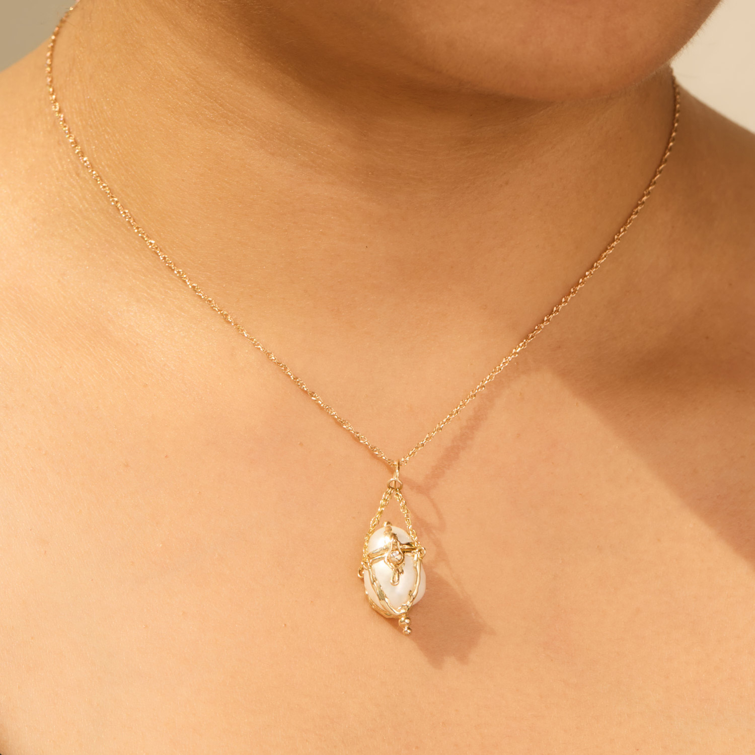 Pearl and Diamond Urn Pendant 