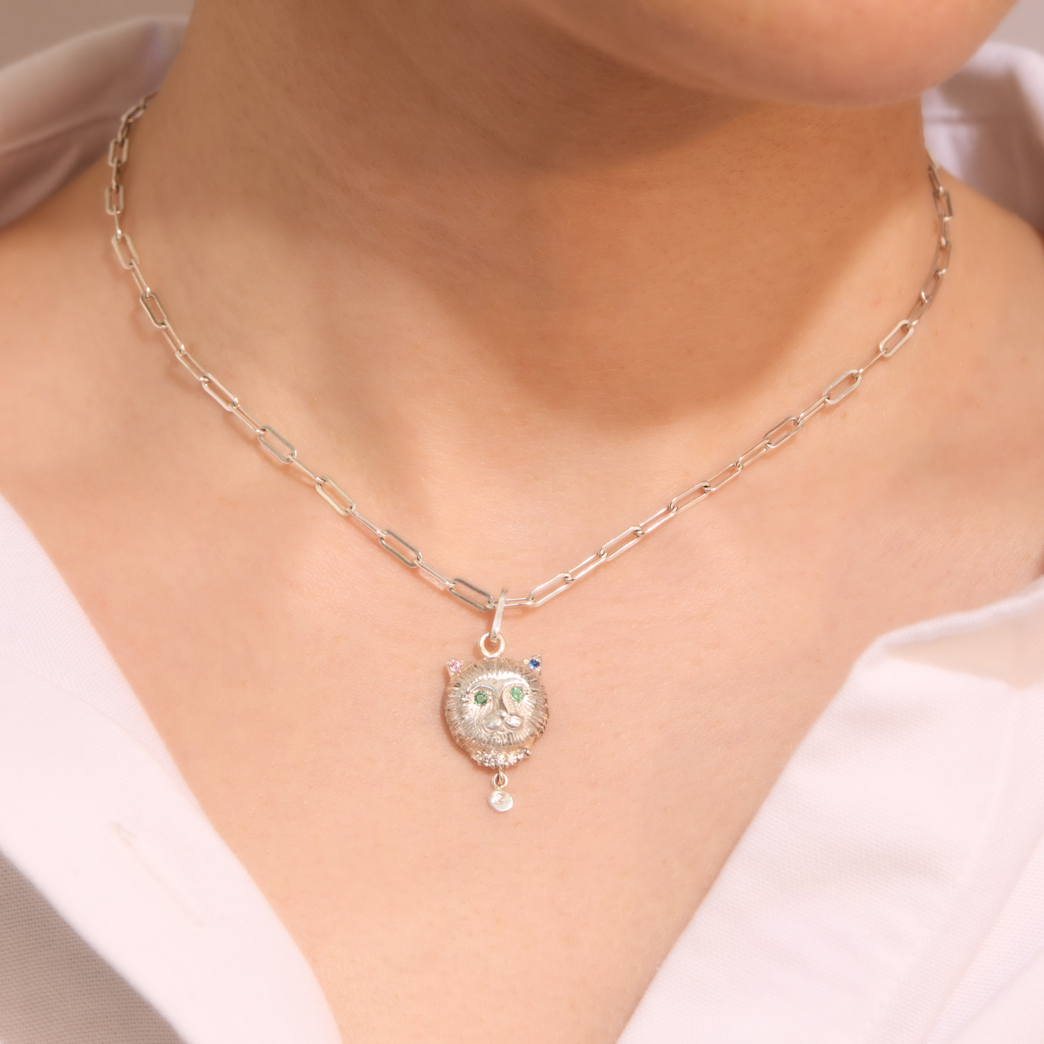 Jeweled Cat Charm 