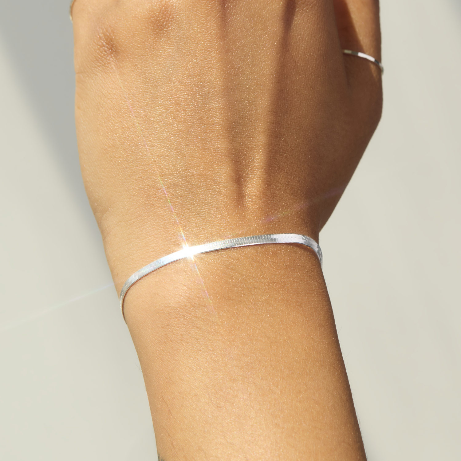 Spritz Herringbone Silver Bracelet 