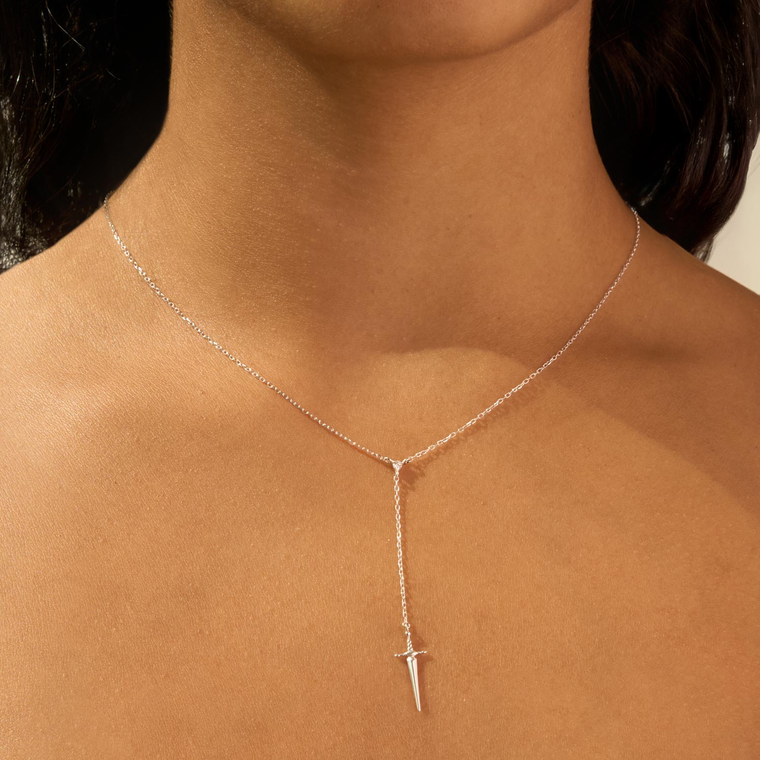 Tender Touches Silver Dagger Necklace