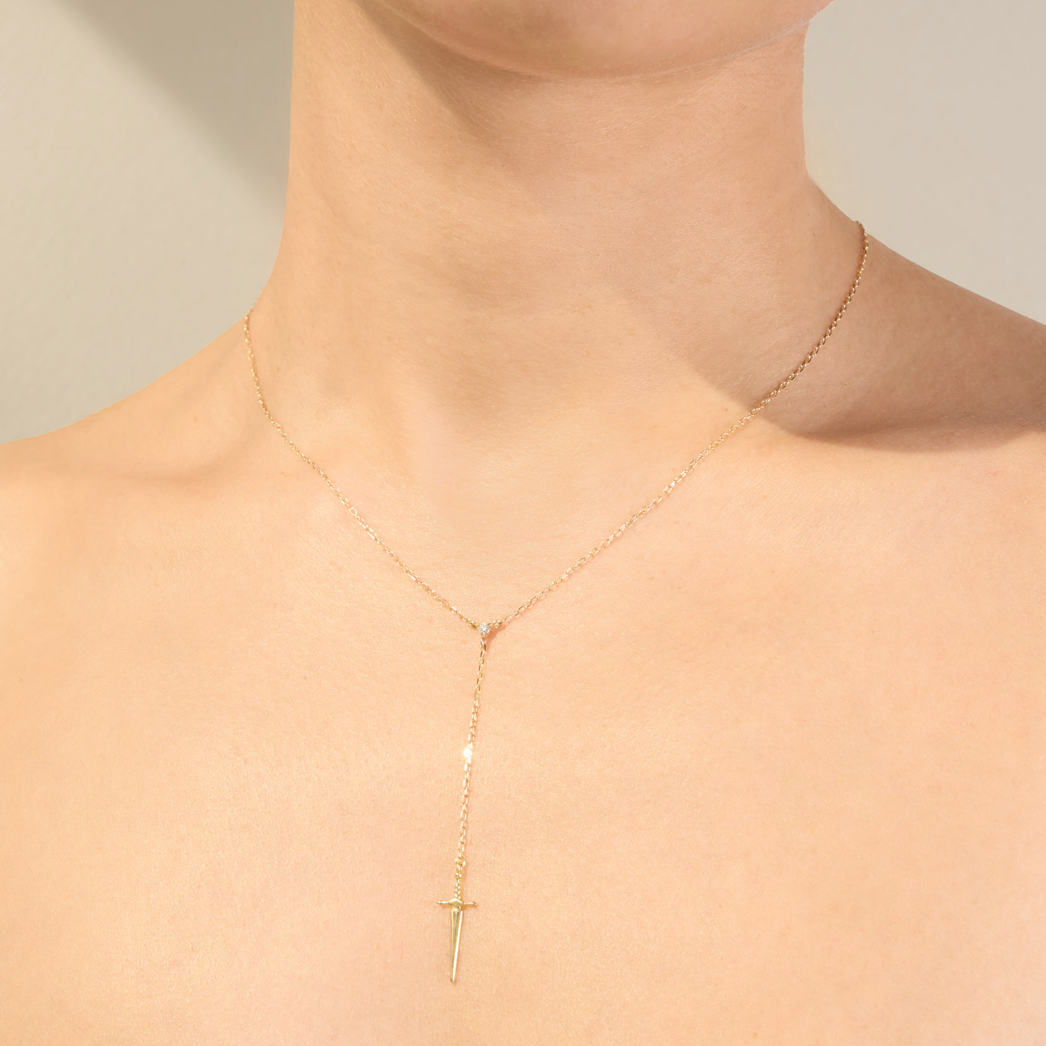 Tender Touches Gold Dagger Necklace