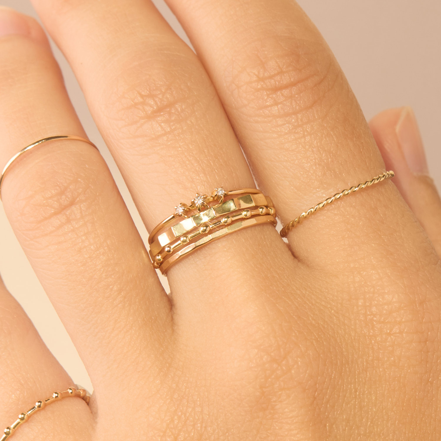 Poppy Seed Gold Ring