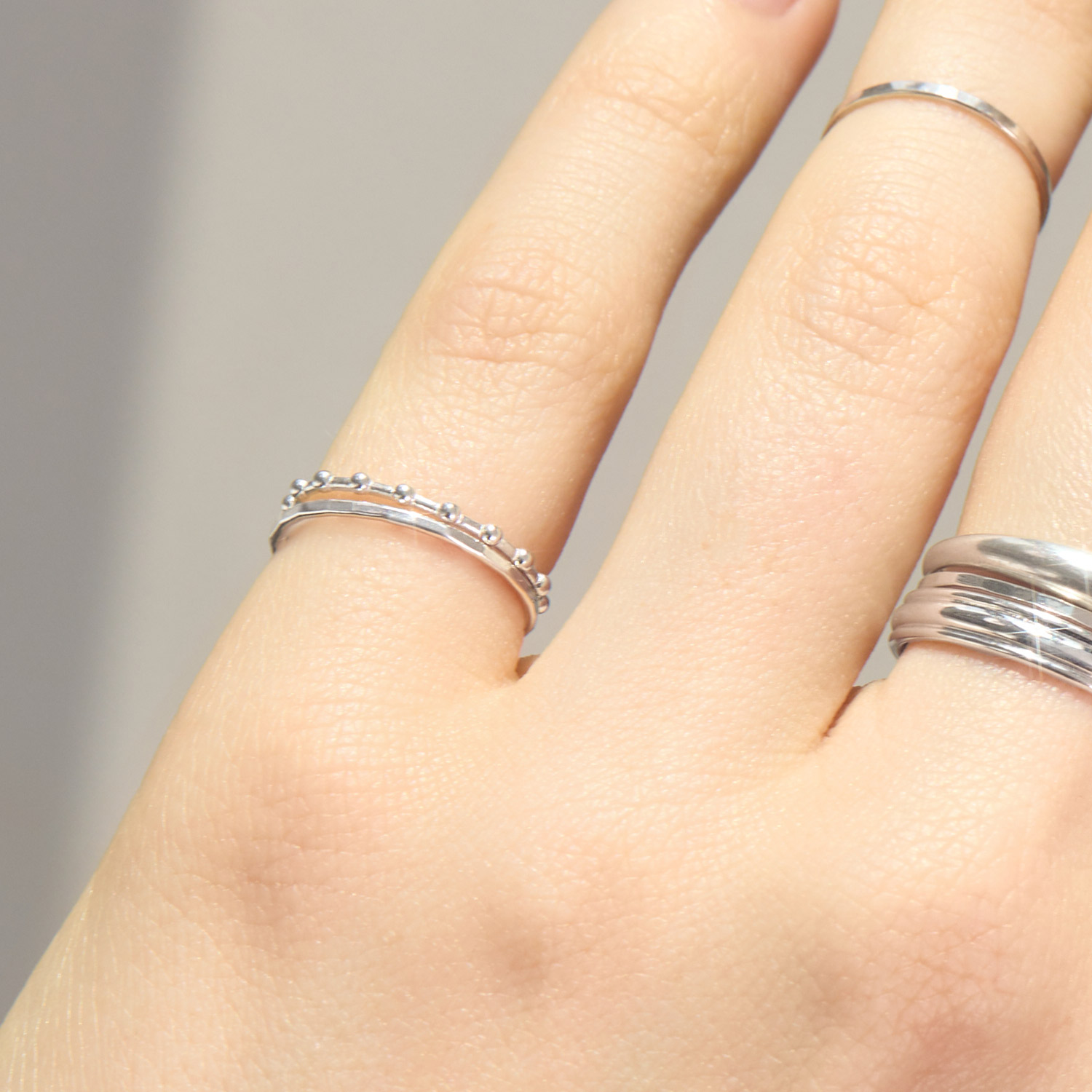 Poppy Seed Silver Ring