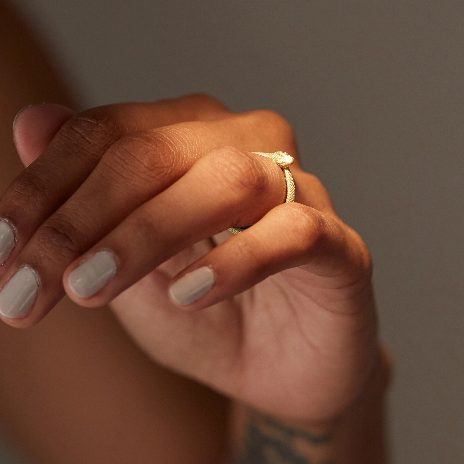 Gold Ouroboros Snake Ring