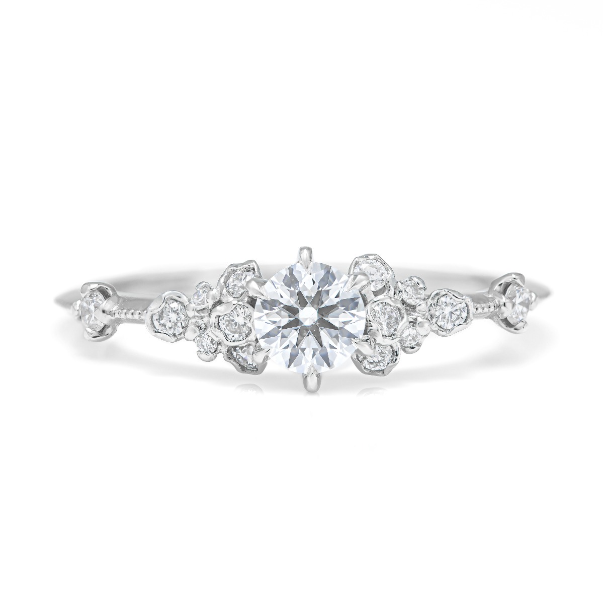 Rose Milgrain Diamond Ring 