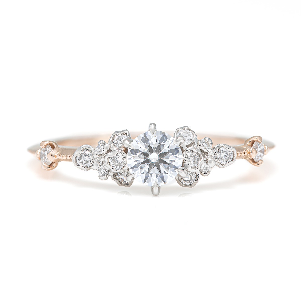 Rose Milgrain Diamond Ring